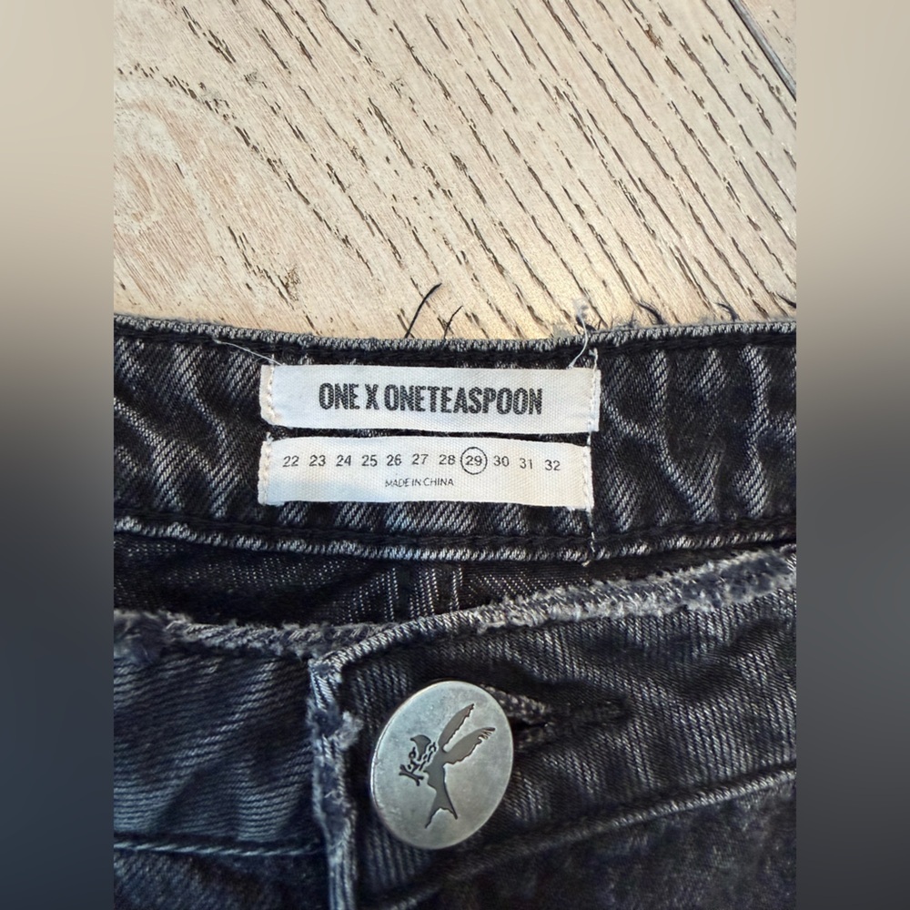 Excellent Condition One Teaspoon Freebird High Waist Skinny Black Jeans Size: 29 - Picture 11 of 14